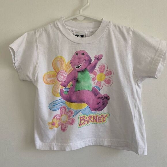 Vintage Barney & Florals Graphic T-Shirt - Picture 1 of 7